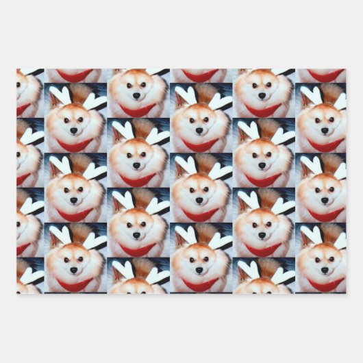 Puppy-Hund-Custom-Foto-Spitz Geschenkpapier Set (Vorderseite)