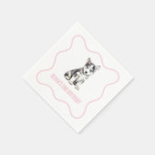 Puppy husky preppy pink plaid birthday serviette (Ecke)