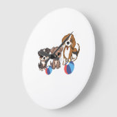Puppy Illustration Wall Clock Große Wanduhr (Winkel)
