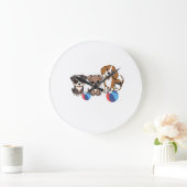 Puppy Illustration Wall Clock Große Wanduhr (Zuhause)