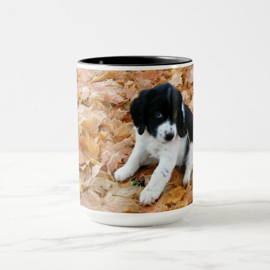 Puppy im Herbst Tasse (Zentrum)