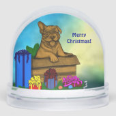Puppy in A Box , Merry Xmas Schneekugeln (Vorderseite)