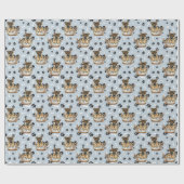 Puppy in Basket Paw Print Geschenkpapier (Flach)