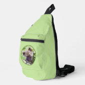 Puppy in the Garden Original Kunst Crossbody Bag (Rechte Ecke)