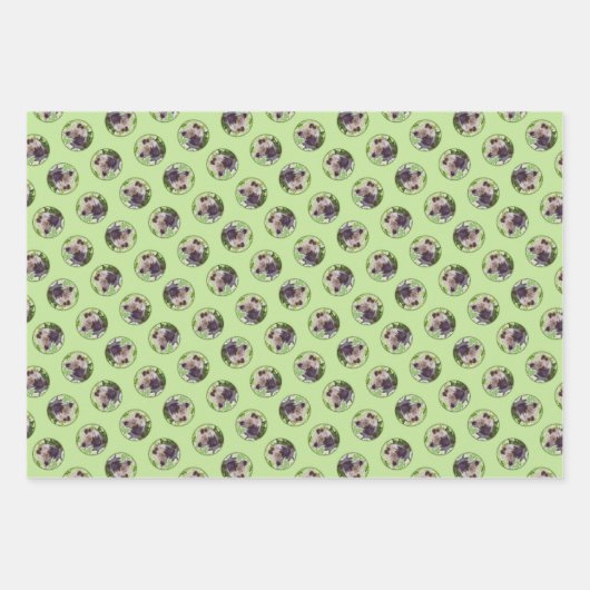 Puppy in the Garden Original Kunst Geschenkpapier Set (Vorderseite)