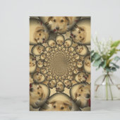 Puppy Kaleidoskop Art Print Briefpapier (Stehend Vorderseite)