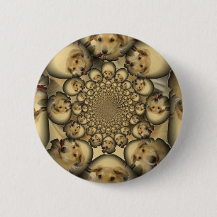 Puppy Kaleidoskop Art Print Button