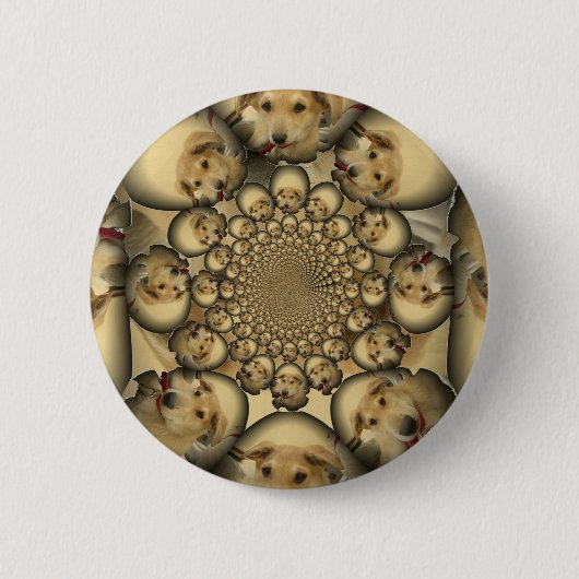 Puppy Kaleidoskop Art Print Button (Vorderseite)