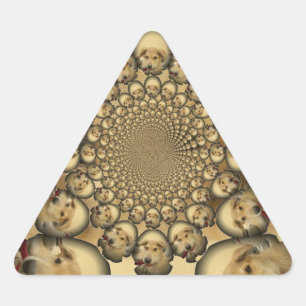 Puppy Kaleidoskop Art Print Dreieckiger Aufkleber