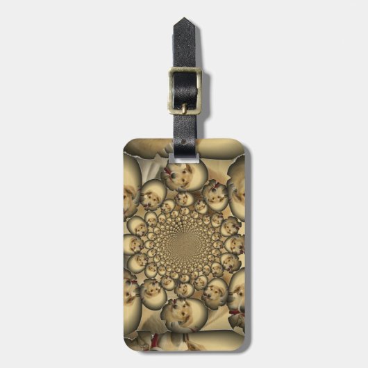 Puppy Kaleidoskop Art Print Gepäckanhänger (Vorderseite vertikal)