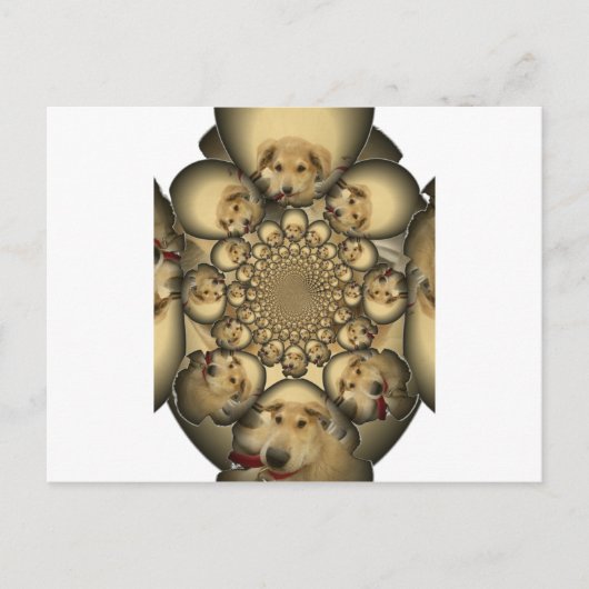 Puppy Kaleidoskop Art Print Postkarte (Vorderseite)
