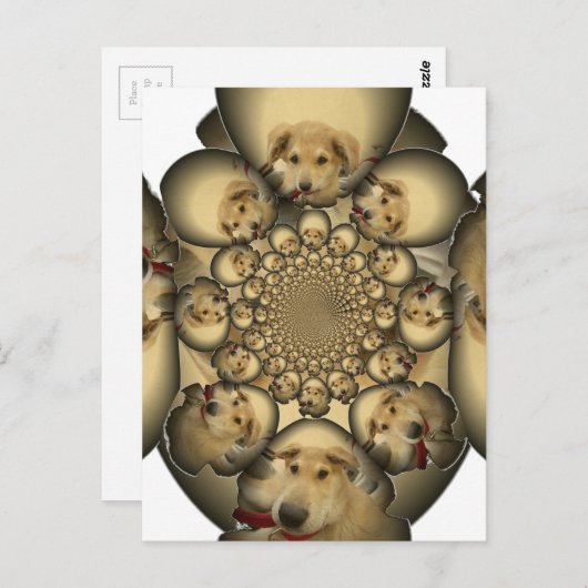 Puppy Kaleidoskop Art Print Postkarte (Vorne/Hinten)