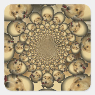 Puppy Kaleidoskop Art Print Quadratischer Aufkleber