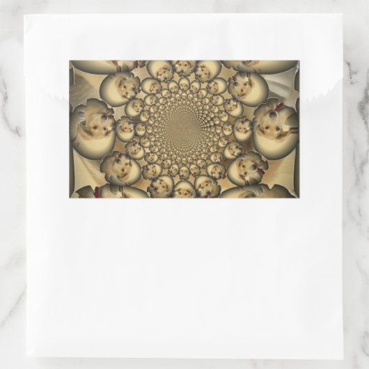 Puppy Kaleidoskop Art Print Rechteckiger Aufkleber (Tasche)