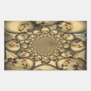 Puppy Kaleidoskop Art Print Rechteckiger Aufkleber