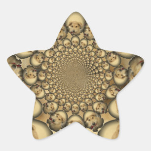 Puppy Kaleidoskop Art Print Stern-Aufkleber