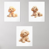 Puppy Kinderzimmer Deco, Poodle Wall Art Bilderwand Sets (Vorderseite)