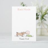 Puppy Kisses Baby Dusche Danke Karten (Stehend Vorderseite)
