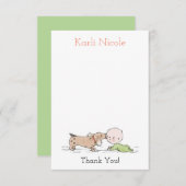 Puppy Kisses Baby Dusche Danke Karten (Vorne/Hinten)