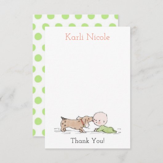 Puppy Kisses Baby Dusche Danke Karten (Vorne/Hinten)