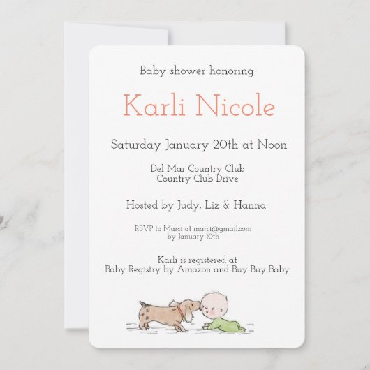 Puppy Kisses Baby Shower Einladungen (Vorderseite)