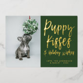 Puppy Kisses Paw Print Foto Foliday Card Folieneinladung (Vorderseite)