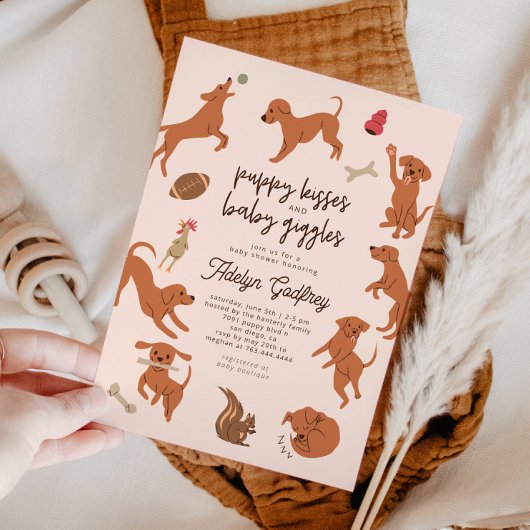 Puppy Kisses und Baby Giggles Baby Shower Einladung