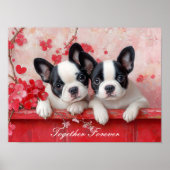 Puppy-Liebe mit anpassbarem Text Poster (Vorne)
