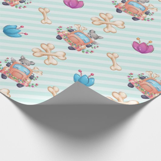 Puppy-Liebe-Muster Geschenkpapier (Ecke)