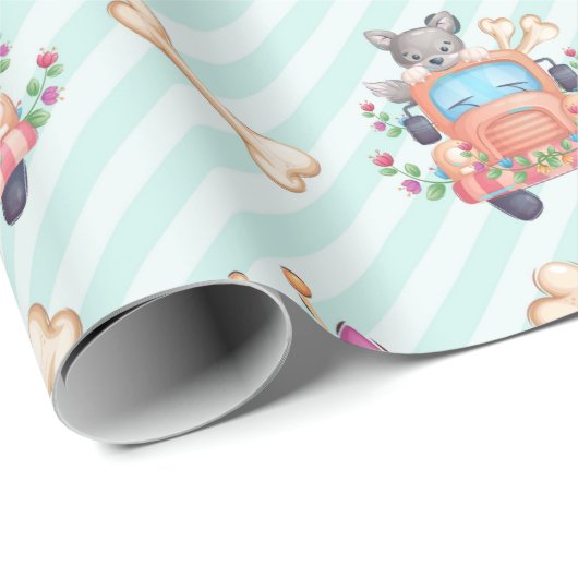 Puppy-Liebe-Muster Geschenkpapier (Rolleneckpunkt)