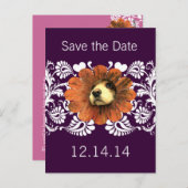 Puppy-Liebe-Peeking aus einer Blume Ankündigungspostkarte (Vorne/Hinten)