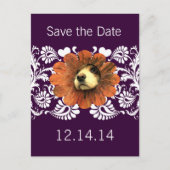 Puppy-Liebe-Peeking aus einer Blume Ankündigungspostkarte (Vorderseite)