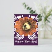 Puppy-Liebe-Peeking aus einer Blume Postkarte (Stehend Vorderseite)