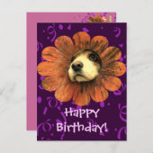 Puppy-Liebe-Peeking aus einer Blume Postkarte (Vorne/Hinten)