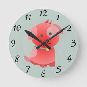 Puppy-Liebe Runde Wanduhr