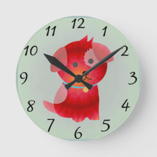 Puppy-Liebe-Uhr Runde Wanduhr