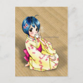 Puppy Liebe Yukata Girl Postkarte (Vorderseite)