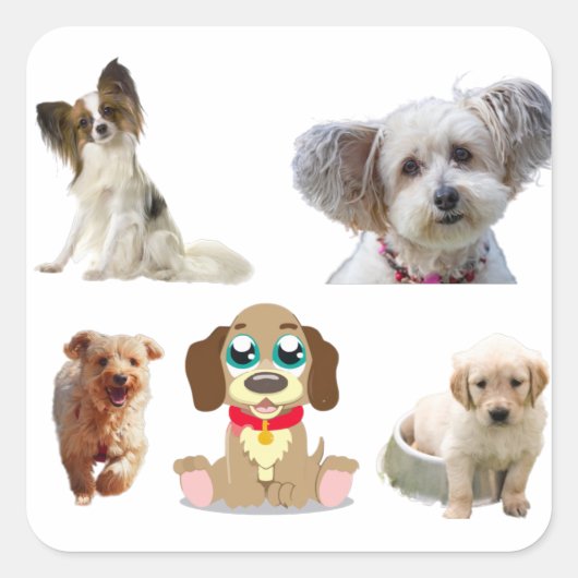 Puppy Love Awesome Pack Quadratischer Aufkleber (Vorderseite)