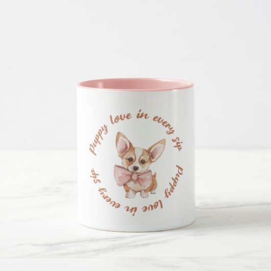 Puppy Love in Every Sip | Cute Dog Lover Mug Tasse (Zentrum)