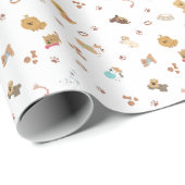 Puppy Love Seamless Pattern | Playful Dogs, Paw Pr Geschenkpapier (Rolleneckpunkt)