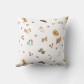 Puppy Love Seamless Pattern | Playful Dogs, Paw Pr Kissen (Rückseite)