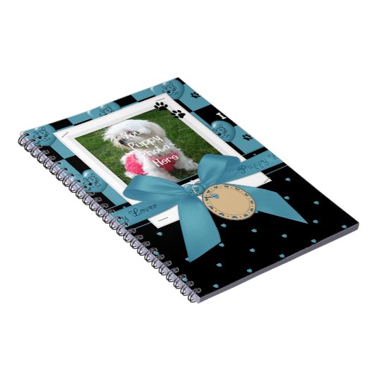 Puppy Lover BLUE SpiralNotebook Notizblock (Rechte Seite)