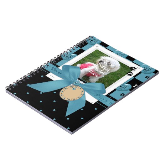 Puppy Lover BLUE SpiralNotebook Notizblock (Linke Seite)