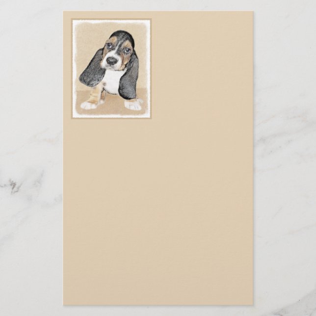 Puppy-Malerei im Basset-Hund - Original Hundeschic (Vorderseite)