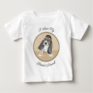 Puppy-Malerei im Basset-Hund - Original Hundeschic Baby T-shirt