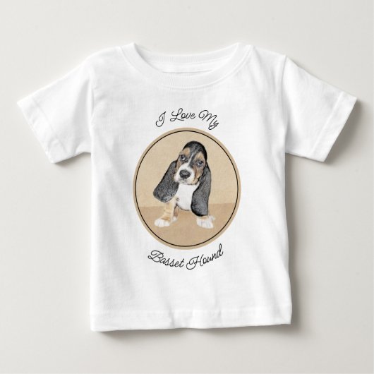 Puppy-Malerei im Basset-Hund - Original Hundeschic Baby T-shirt (Vorderseite)