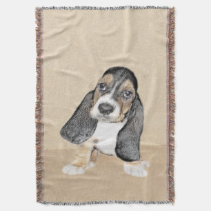 Puppy-Malerei im Basset-Hund - Original Hundeschic Decke