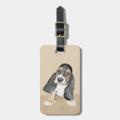 Puppy-Malerei im Basset-Hund - Original Hundeschic Gepäckanhänger (Vorderseite vertikal)