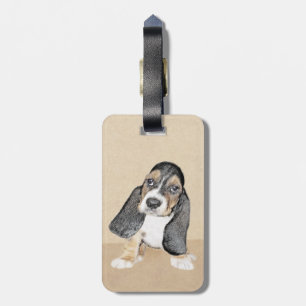 Puppy-Malerei im Basset-Hund - Original Hundeschic Gepäckanhänger