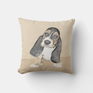 Puppy-Malerei im Basset-Hund - Original Hundeschic Kissen